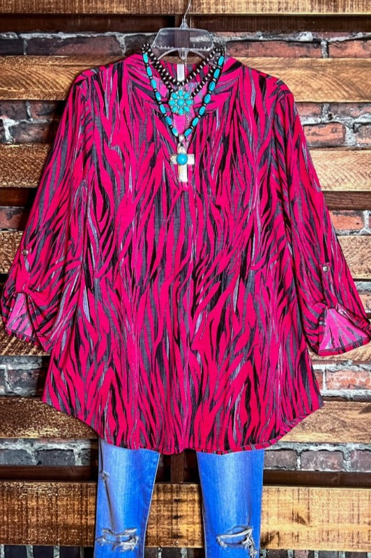Positive Attitude Fab Blouse In Magenta