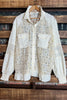 ANY EVENT STUNNING BEIGE LACE SHIRT JACKET