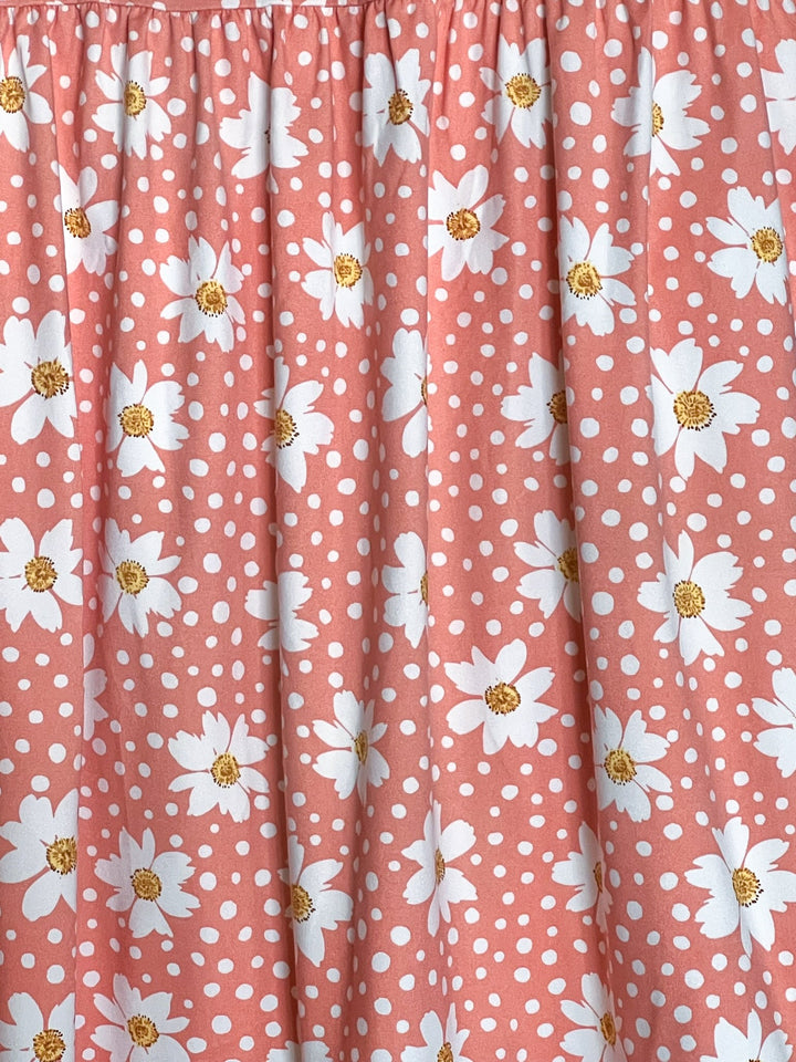 DAISY BLOOMS BABYDOLL TOP IN CORAL BLUSH & FLORAL