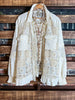 ANY EVENT STUNNING BEIGE LACE SHIRT JACKET