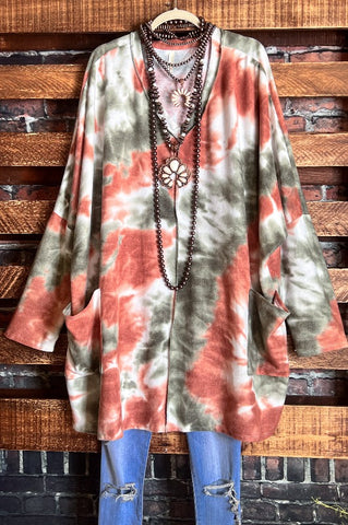 LIVING FREE BOHO CROCHET FRINGE KIMONO IN MOCHA