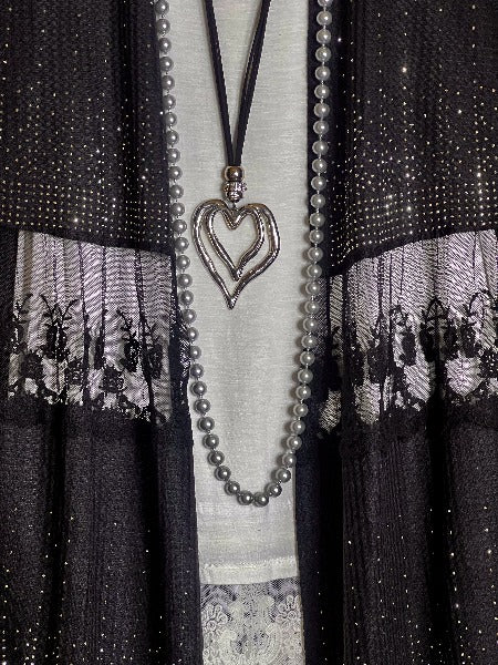 ANY EVENT STUNNING BLACK RHINESTONES EMBELLISHED CARDIGAN