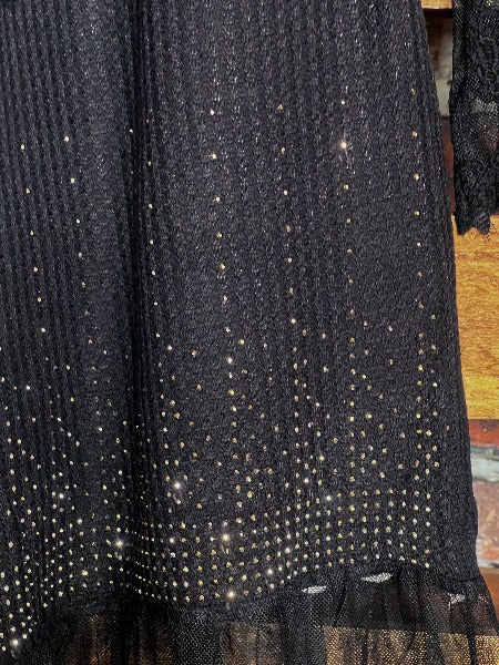 ANY EVENT STUNNING BLACK RHINESTONES EMBELLISHED CARDIGAN