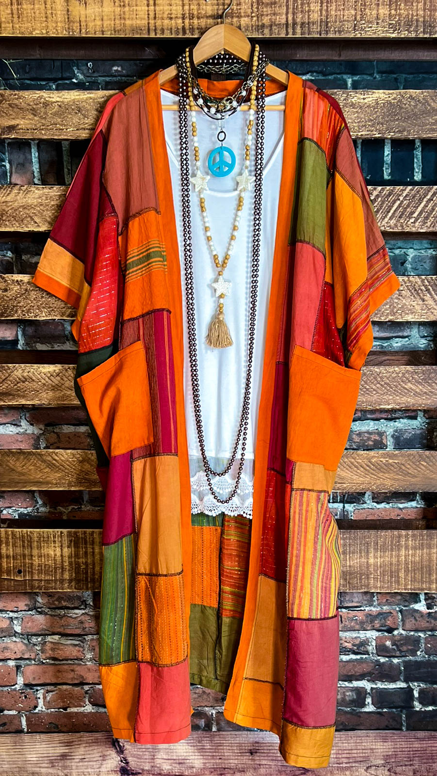 The Power of Joy Boho Patchwork Kimono Multi-Color