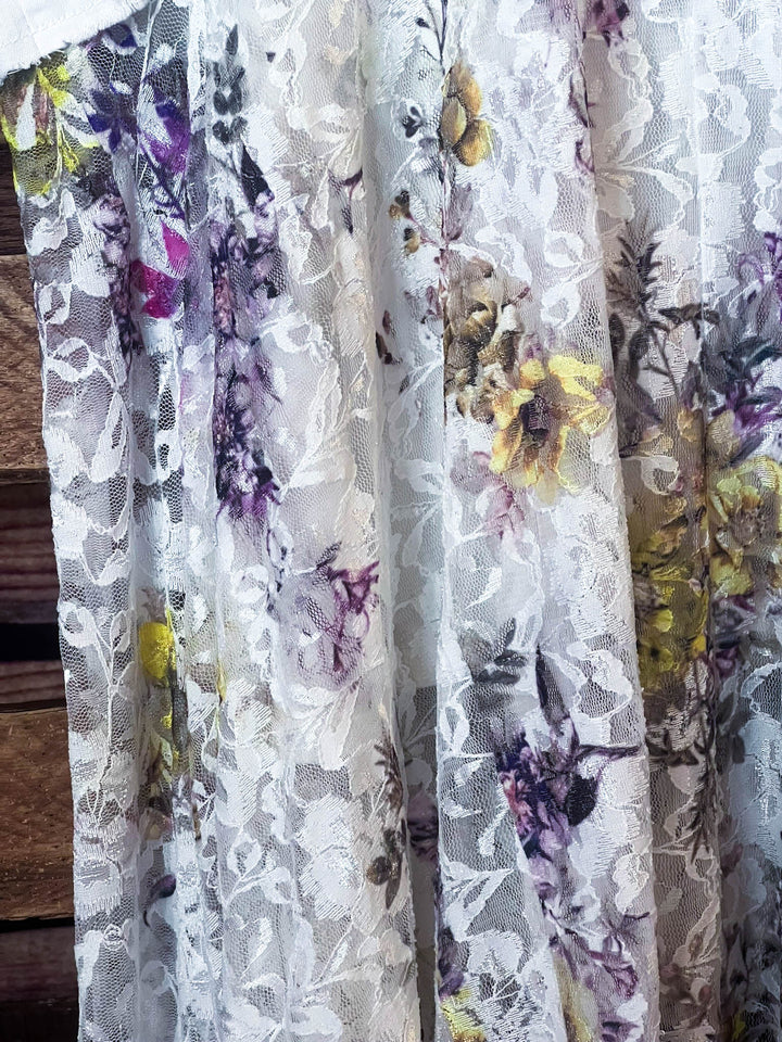 A Love That Will Last Forever Fab Lace Yellow Multi-Color Long Vest Duster
