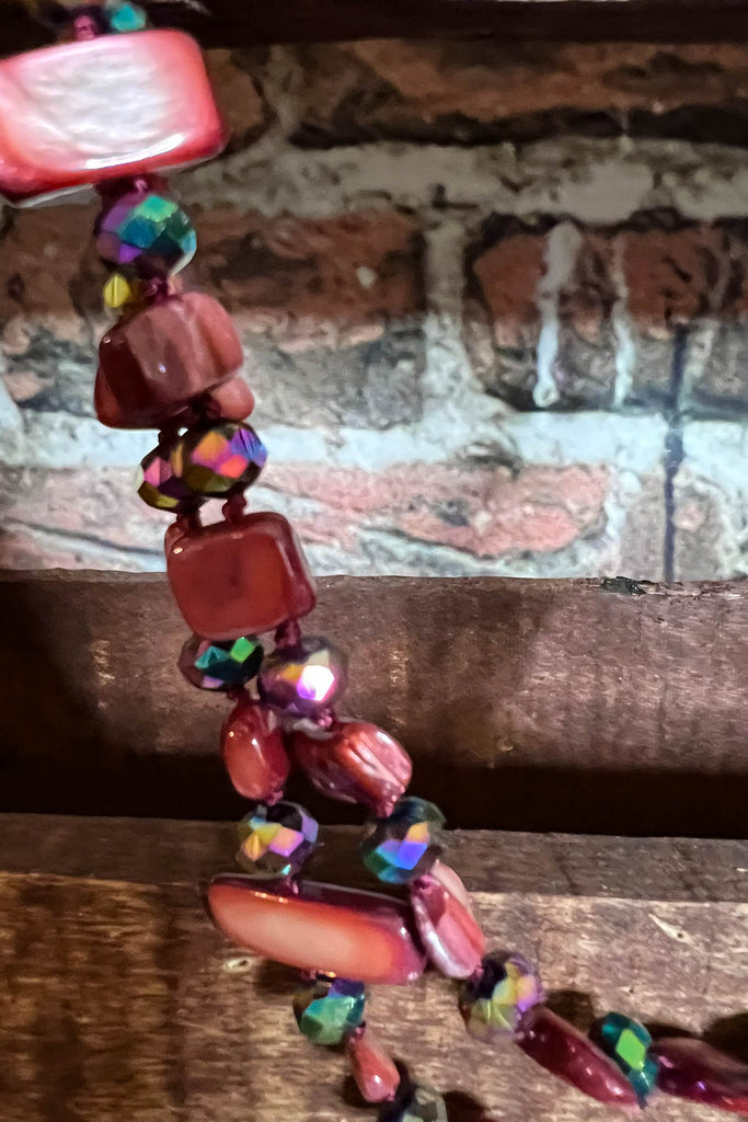 NECKLACE MAUVE RUST