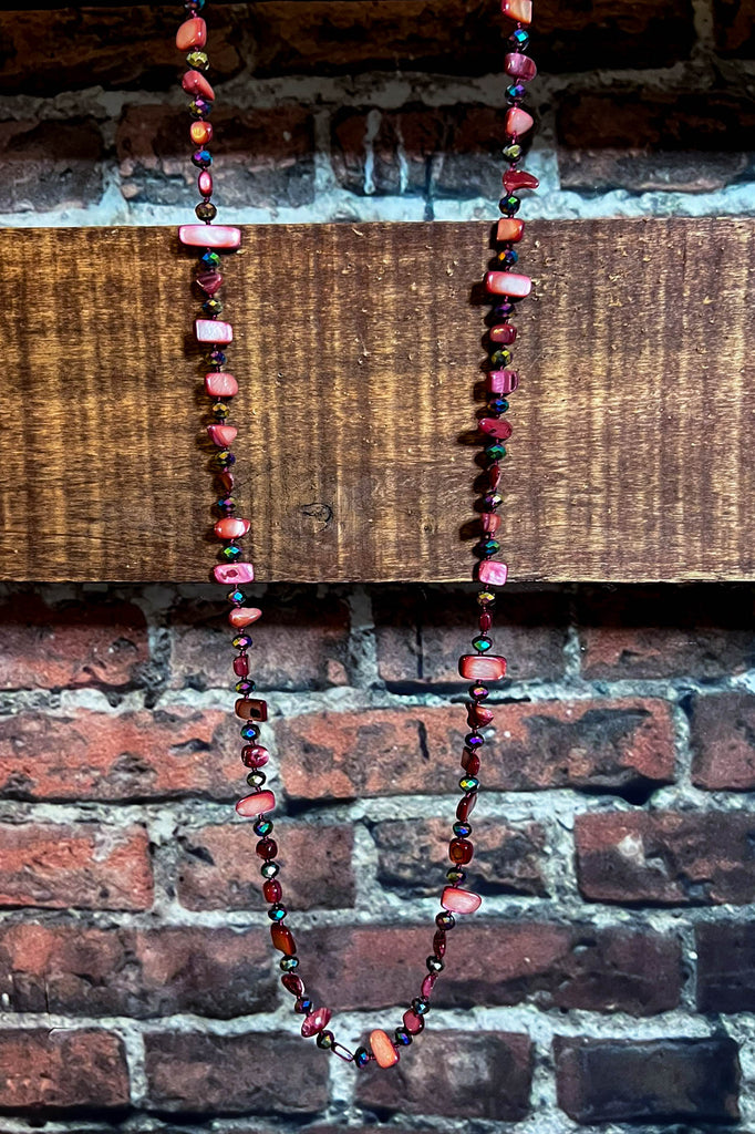 NECKLACE MAUVE RUST