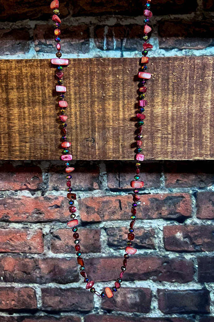 NECKLACE MAUVE RUST