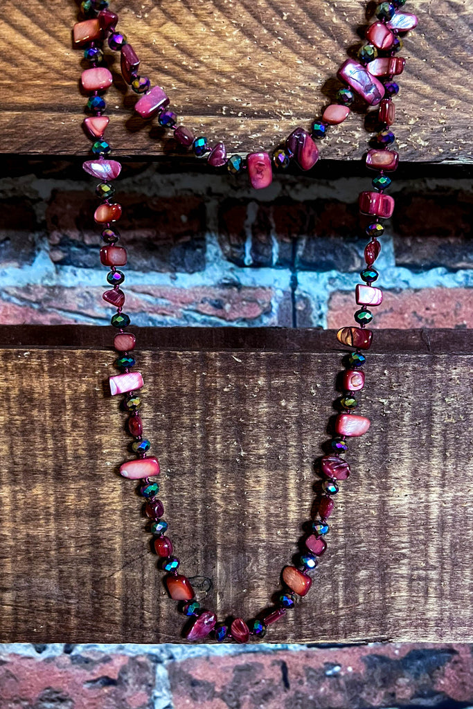NECKLACE MAUVE RUST
