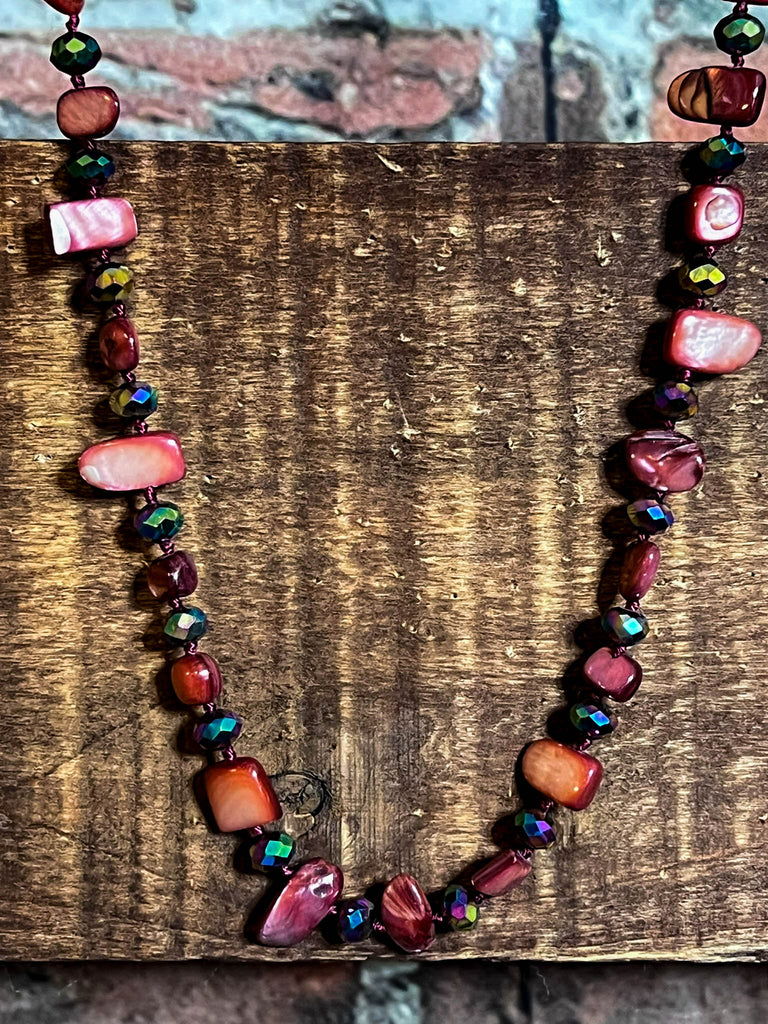 NECKLACE MAUVE RUST
