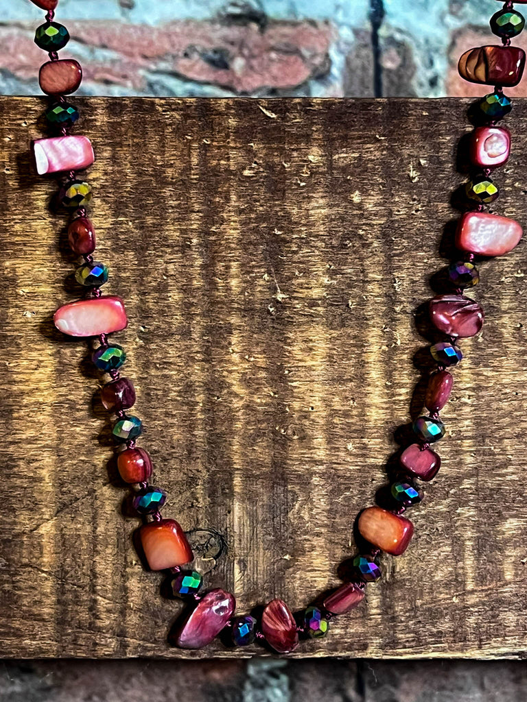 NECKLACE MAUVE RUST