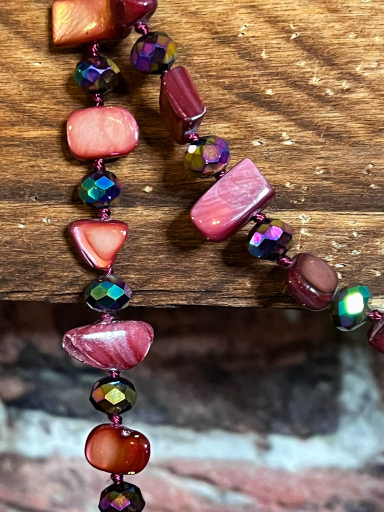 NECKLACE MAUVE RUST