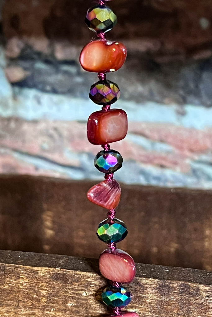 NECKLACE MAUVE RUST