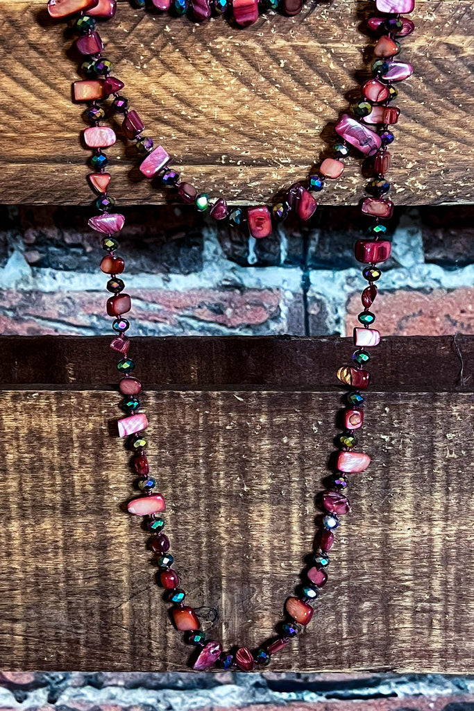 NECKLACE MAUVE RUST