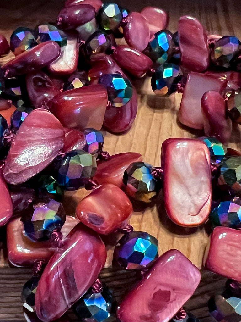 NECKLACE MAUVE RUST