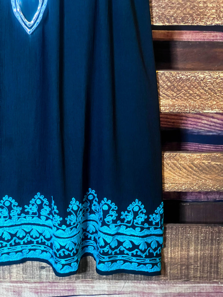 Sunset Muse Dress in Black & Turquoise