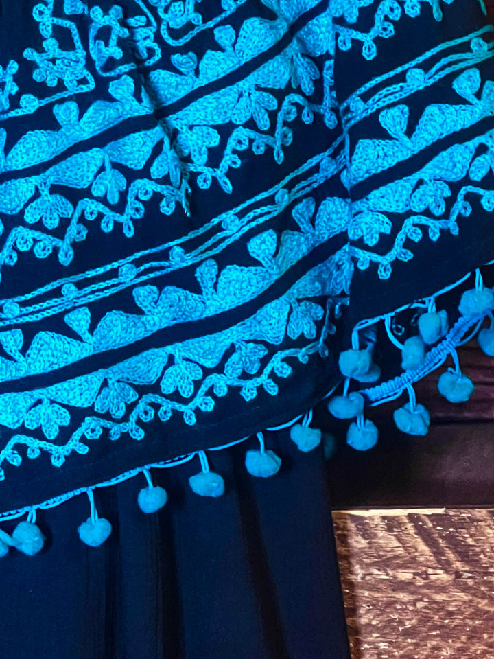 Sunset Muse Dress in Black & Turquoise