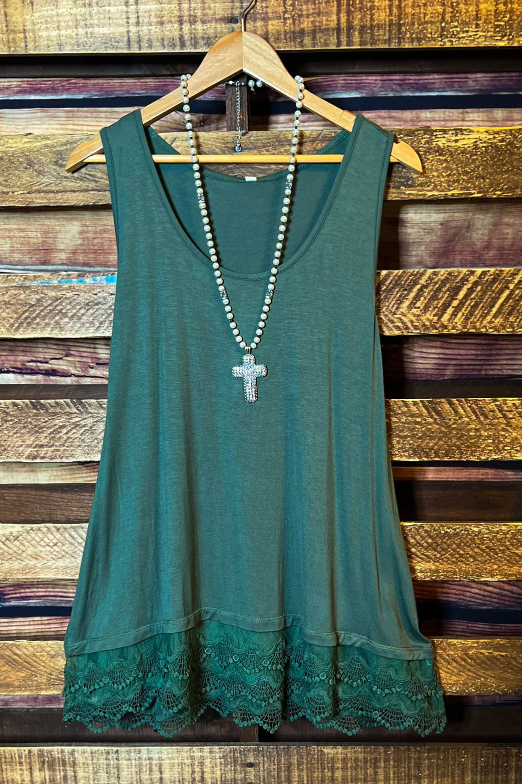 LACE SLIP DRESS EXTENDER TOP CAMI IN OLIVE------SALE