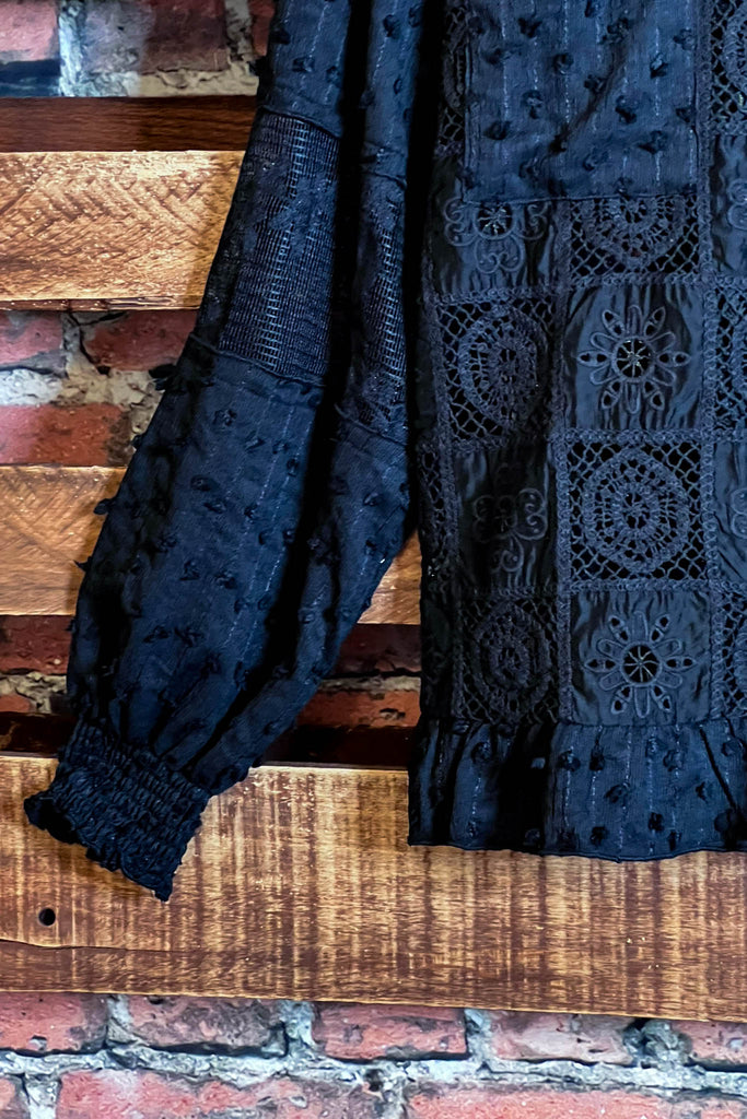 ANY EVENT STUNNING BLACK LACE SHIRT JACKET