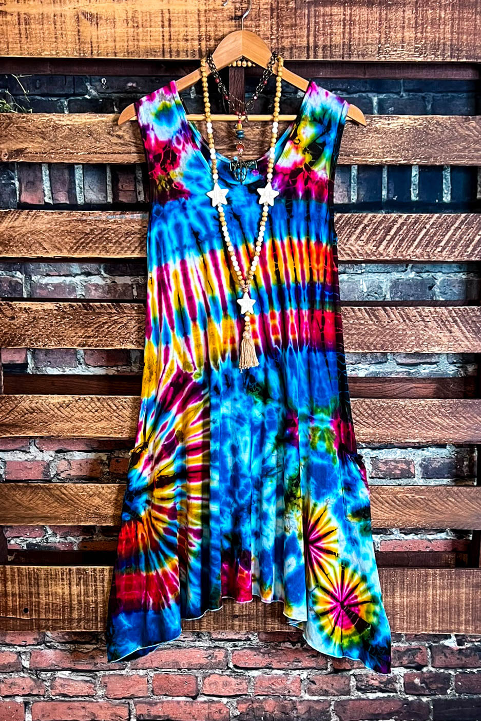 ALL FOR THE BEST TIE DYE DRESS MULTI-COLOR