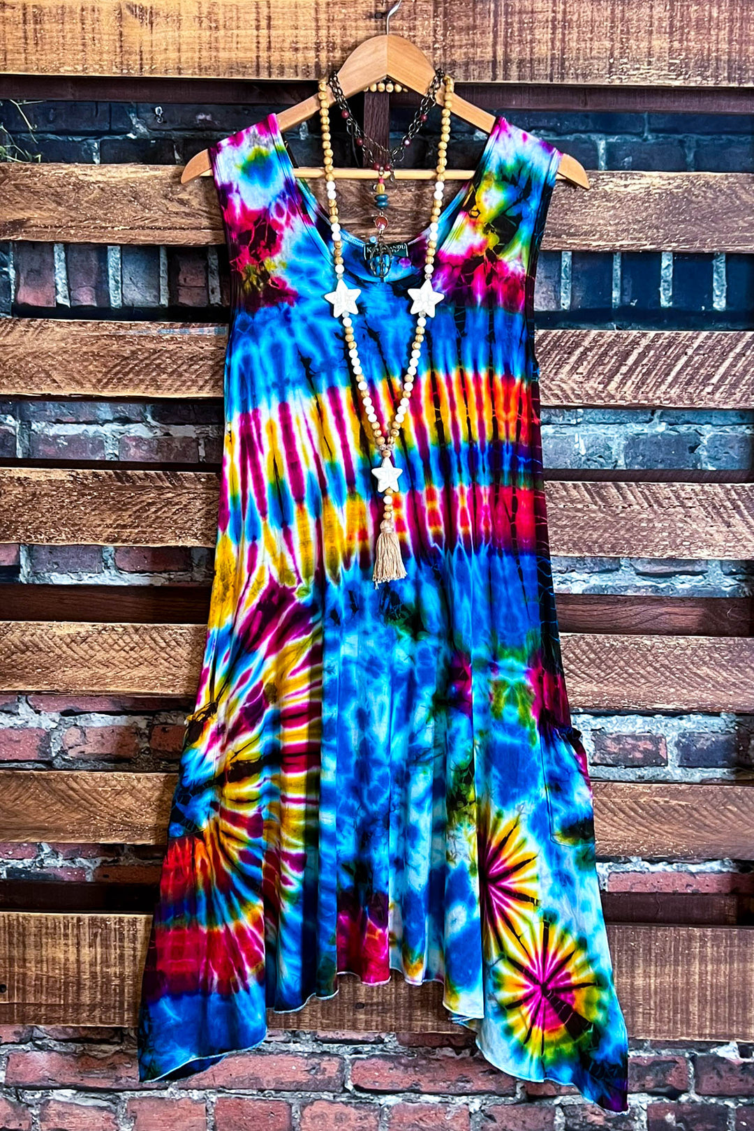 ALL FOR THE BEST TIE DYE DRESS MULTI-COLOR