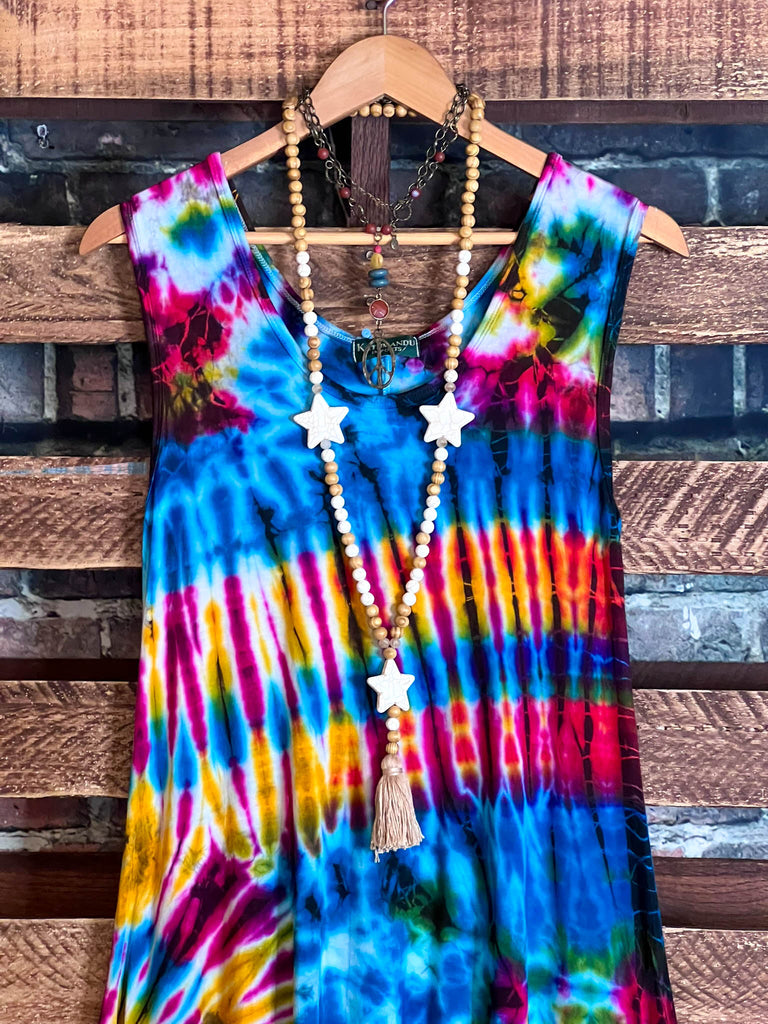 CREATIVE DREAMER TIE DYE DRESS IN MULTI-COLOR