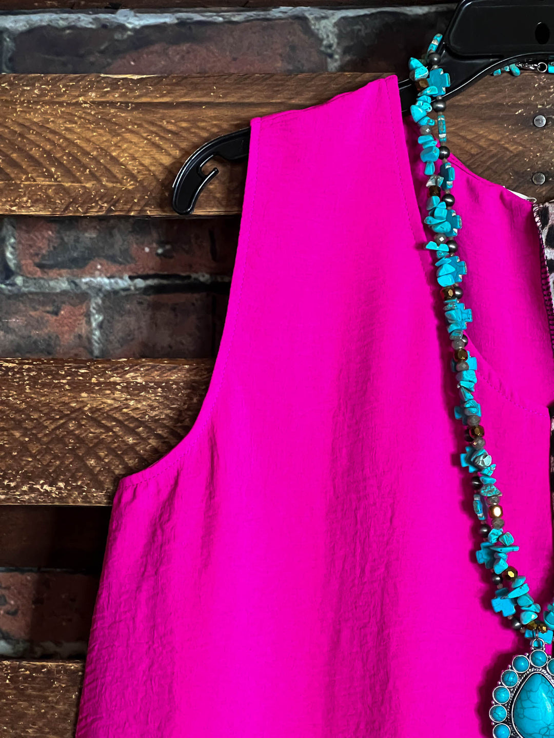 14-22 SIZE - DREAMS OF YOU FUCHSIA & LEOPARD PRINT TOP ---------- SALE