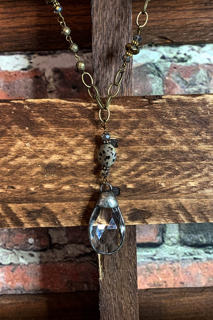 CRYSTAL WATER DROP BOHO NECKLACE