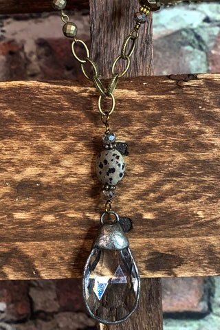 VICTORIAN CROSS CRYSTAL NECKLACE