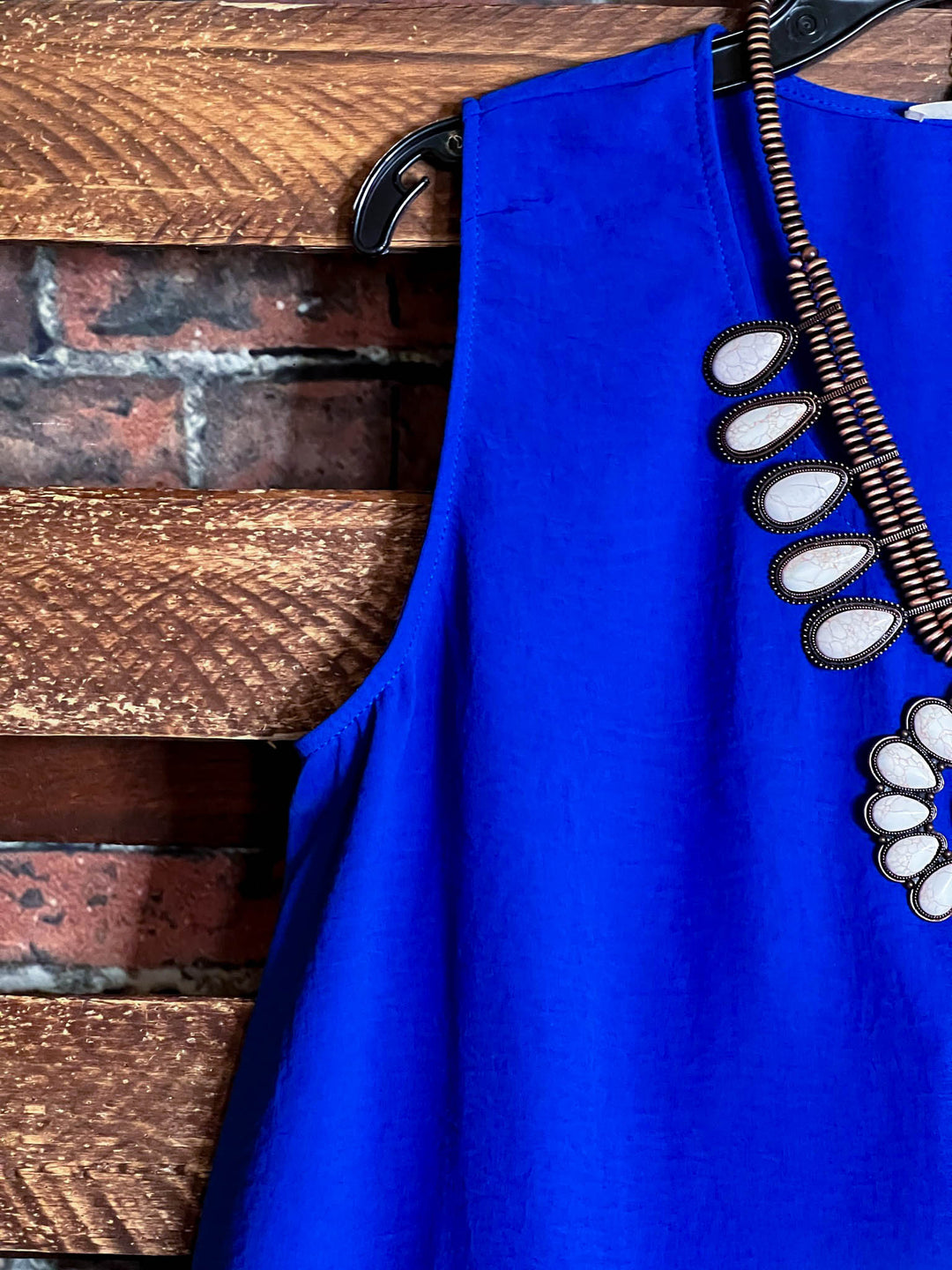 14-22 SIZE - DREAMS OF YOU ROYAL BLUE & LEOPARD PRINT TOP -------- SALE