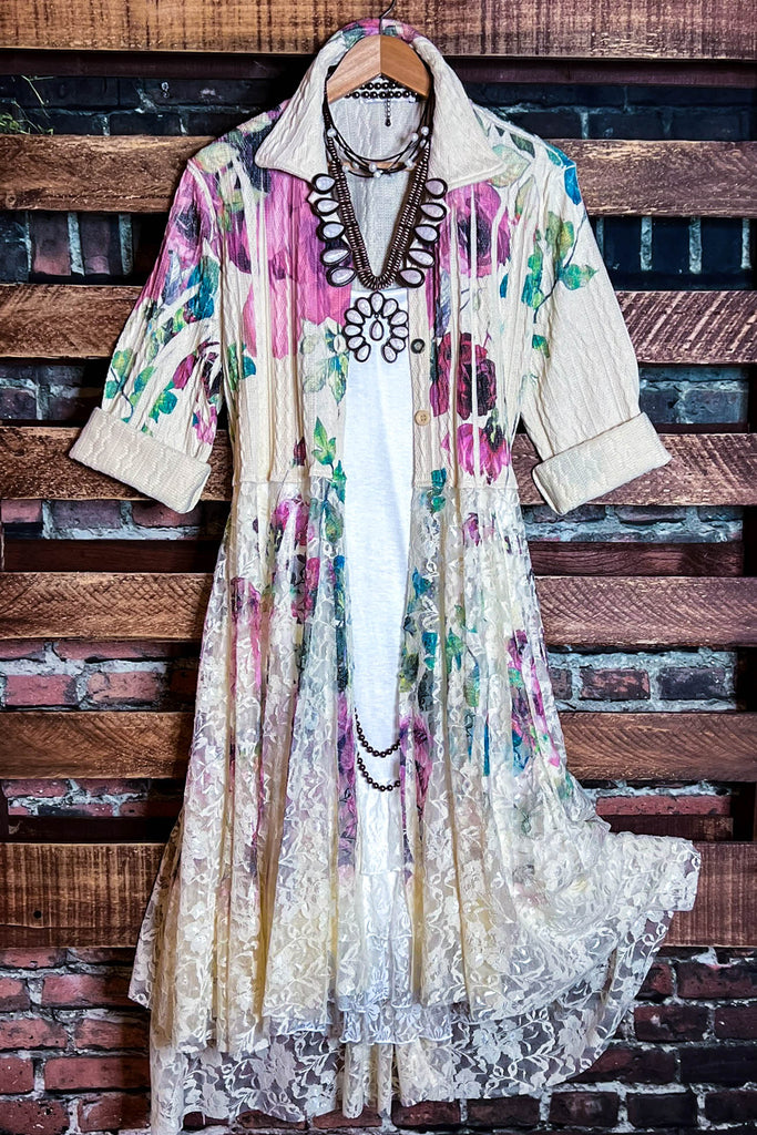 Beautiful Floral Embellished Lace  Cardi Jacket