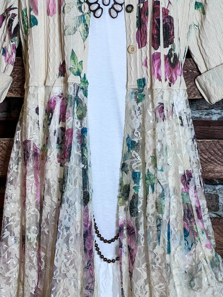 Beautiful Floral Embellished Lace  Cardi Jacket