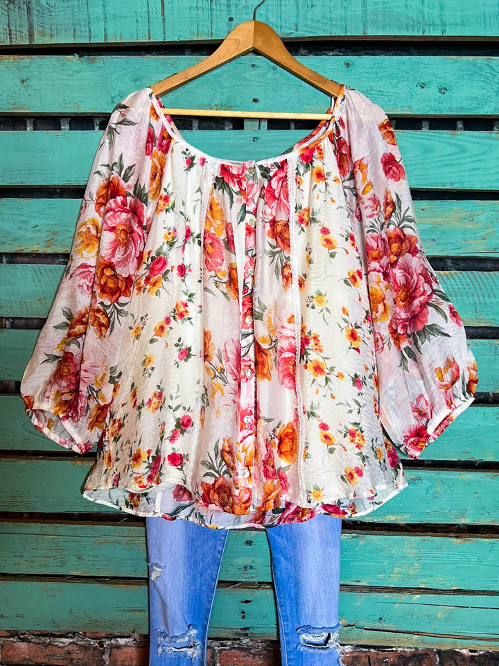 MOMENT TO REMEMBER FLORAL VINTAGE TUNIC