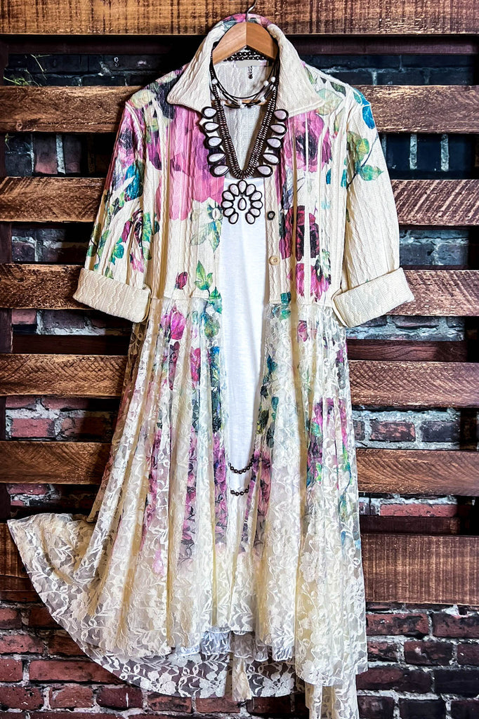 Beautiful Floral Embellished Lace  Cardi Jacket