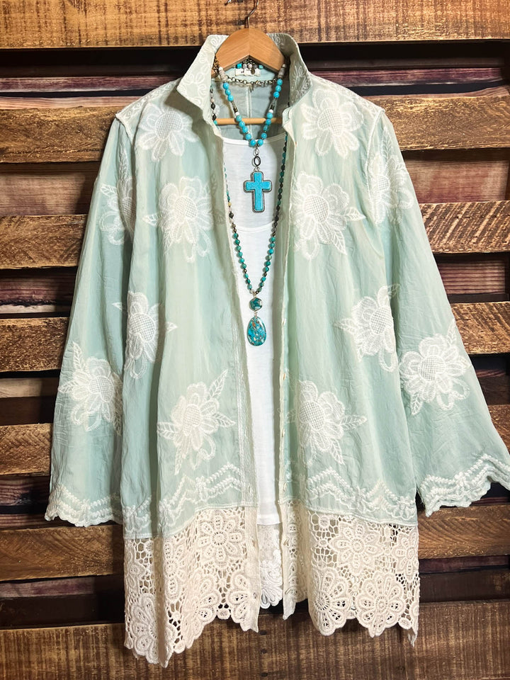 True Love Shirt Tunic in Light Green