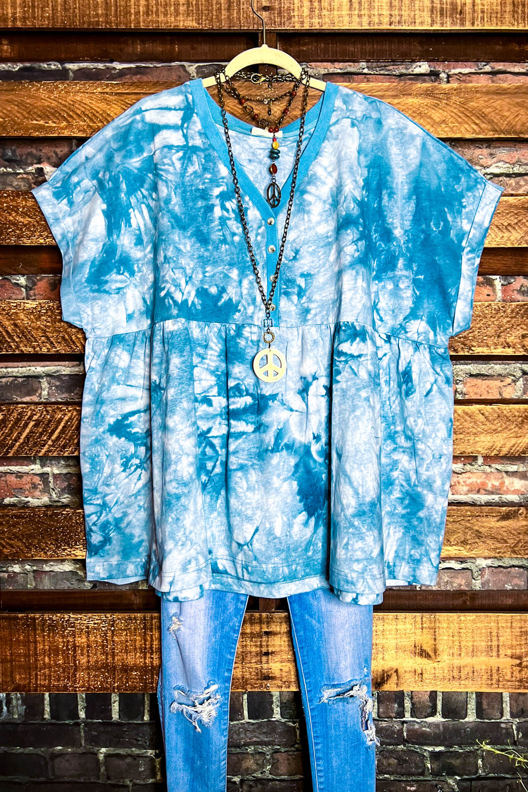 100% Cotton Oversized Babydoll Tunic Blue ---------Sale