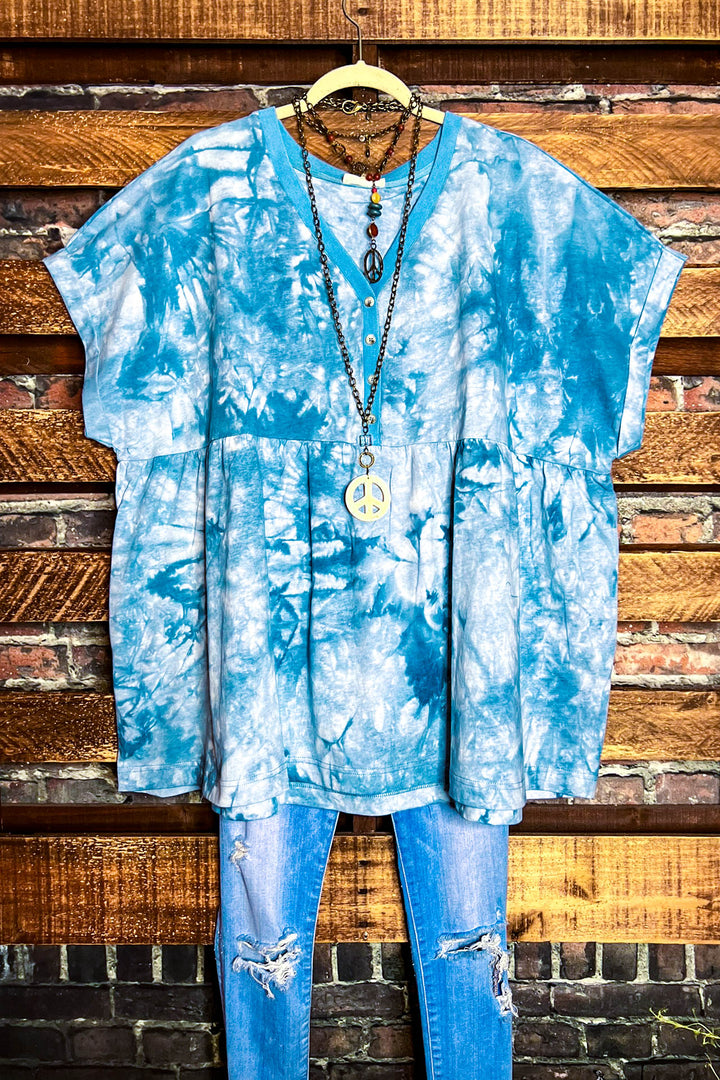 100% Cotton Oversized Babydoll Tunic Blue ---------Sale