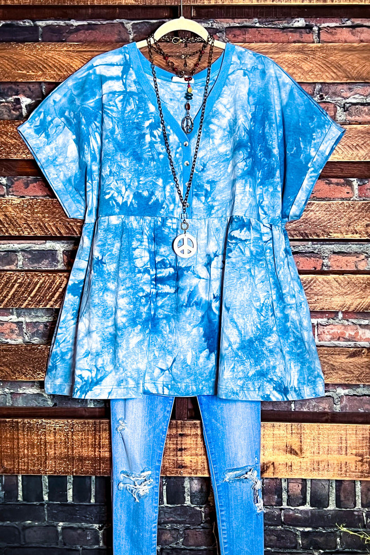 100% Cotton Oversized Babydoll Tunic Blue ---------Sale