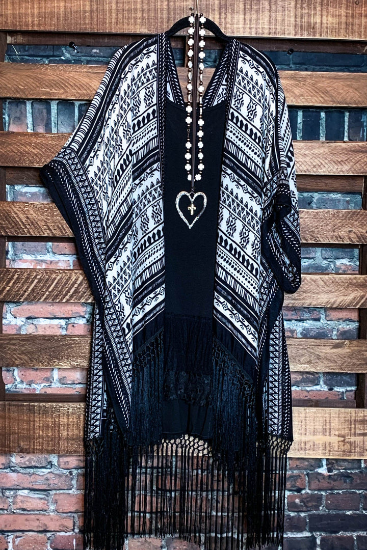 Peace And Joy Fringe Kimono