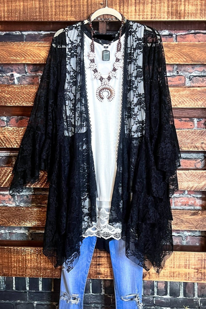 Something Magical Fab Lace Cardigan in Black