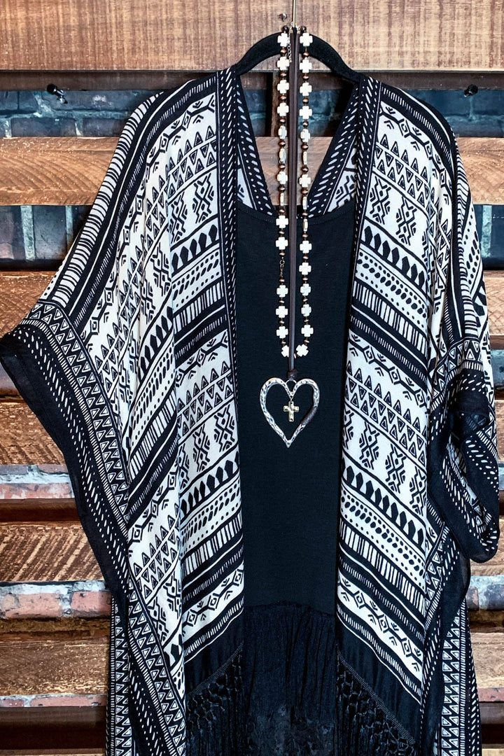 Peace And Joy Fringe Kimono
