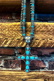 BLUE MOON GYPSY BLUE TURQUOISE CROSS NECKLACE