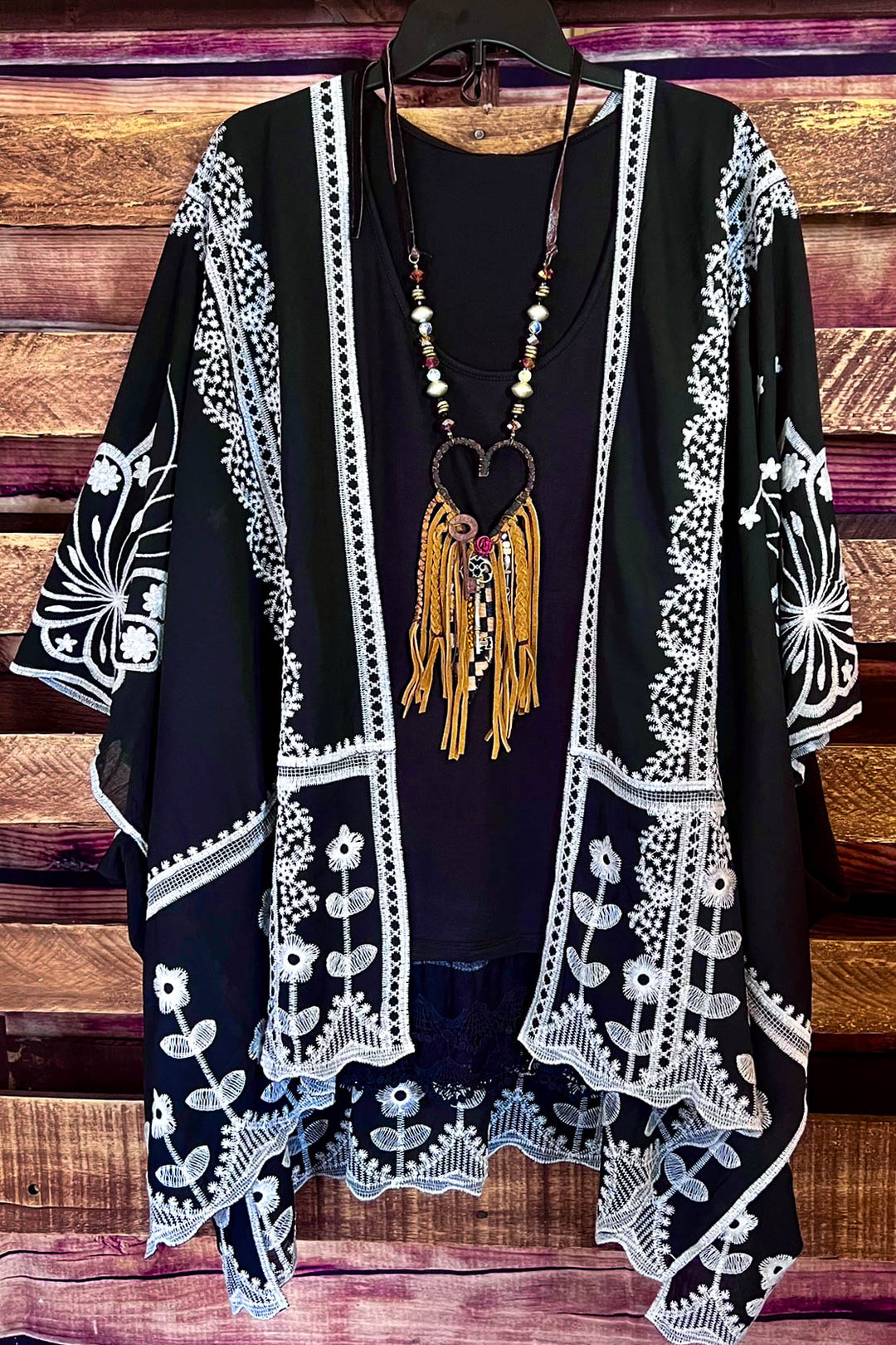 Precious Love Embroidered Oversized Duster Kimono