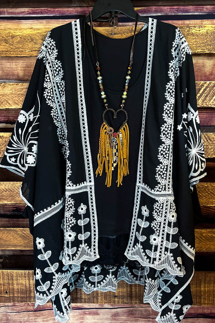 Precious Love Embroidered Oversized Duster Kimono