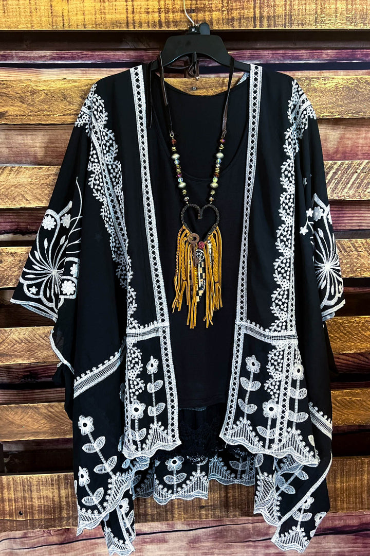 Precious Love Embroidered Oversized Duster Kimono