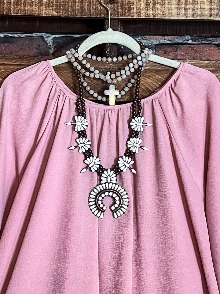 YOU FOUND MY HEART VINTAGE PINK MAUVE BLOUSE