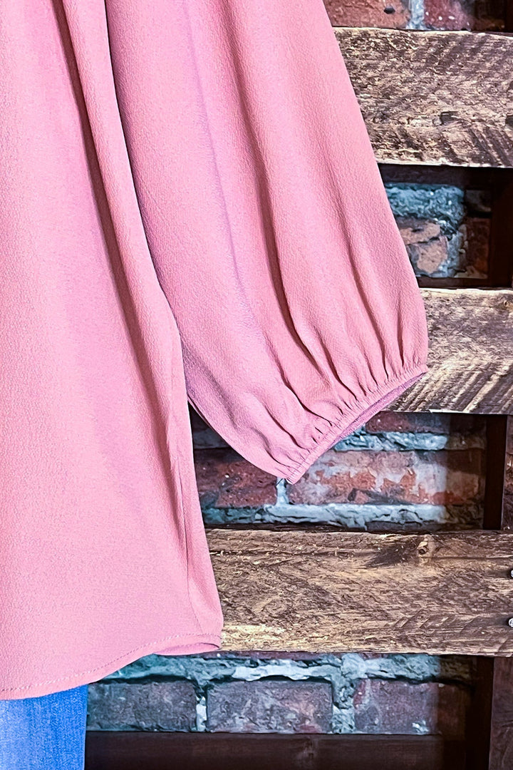 YOU FOUND MY HEART VINTAGE PINK MAUVE BLOUSE