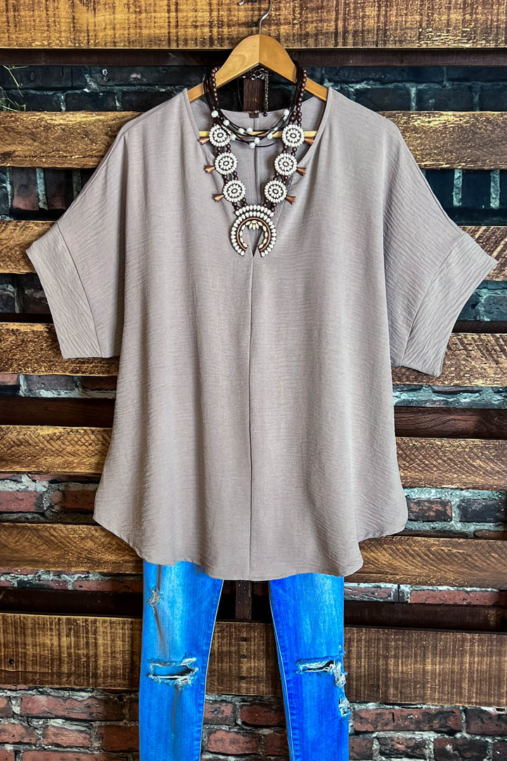 CITY CLASSIC PERFECT OVERSIZED TUNIC LIGHT MOCHA