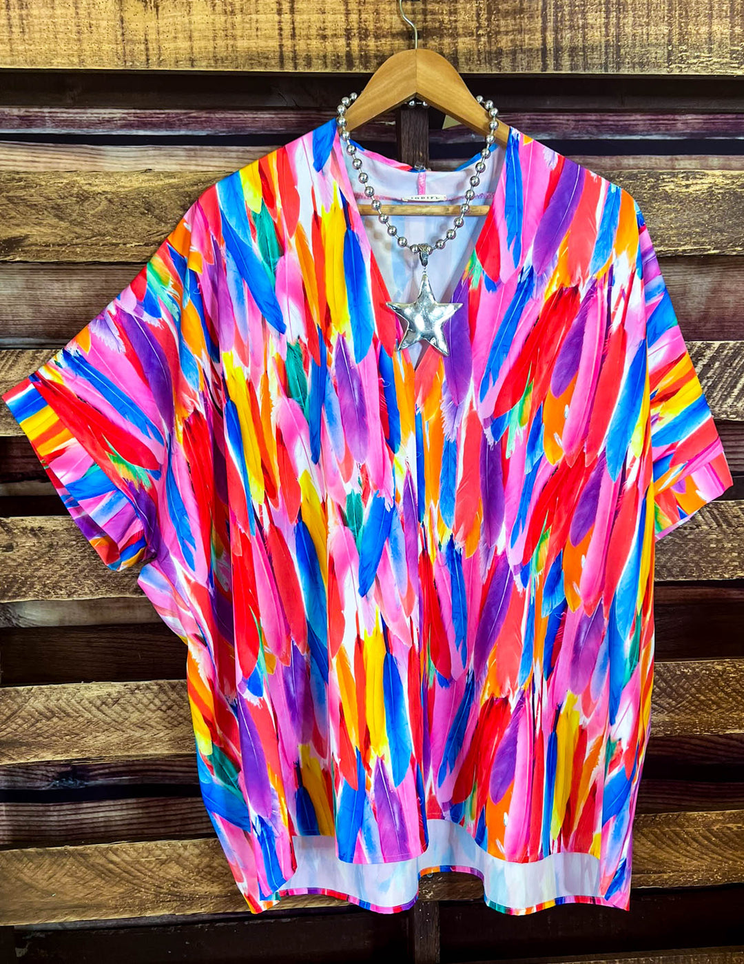 Color The World With Love Feather Multi-Color Tunic