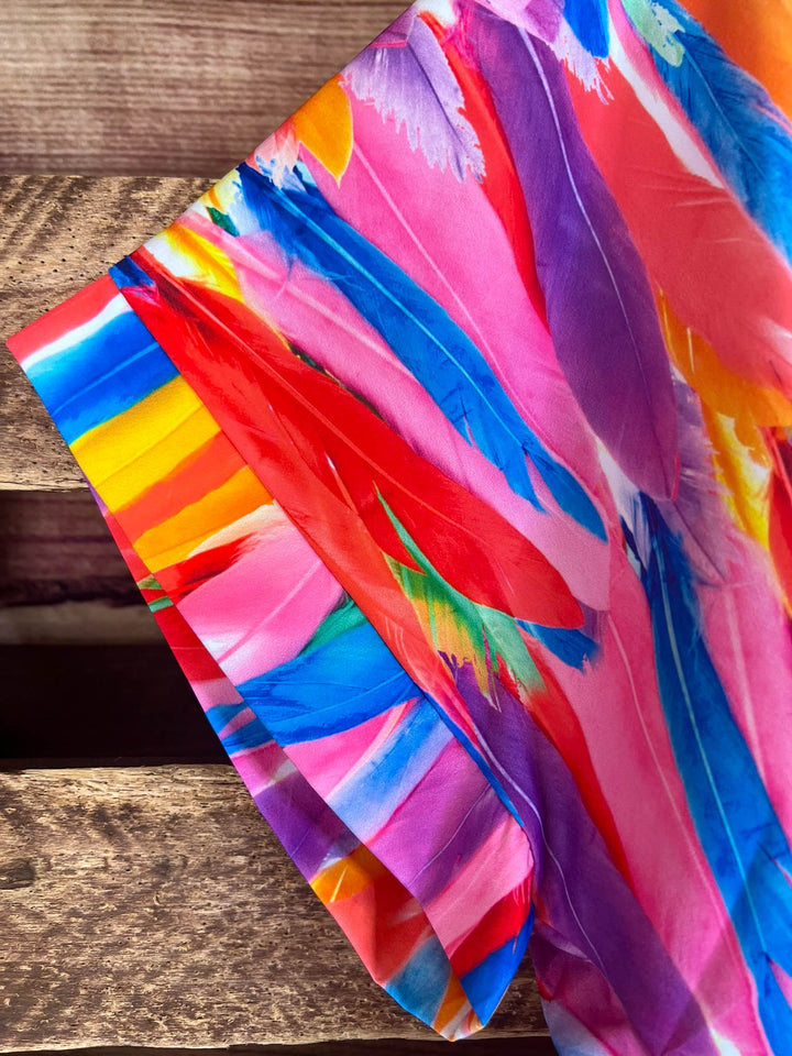 Color The World With Love Feather Multi-Color Tunic